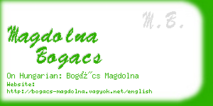 magdolna bogacs business card